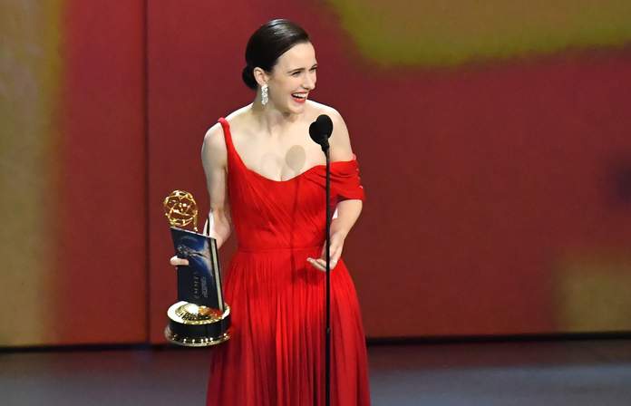 Rachel Brosnahan accepts the Outstanding Lead Actress in a Comedy Series award for 'The Marvelous Mrs. Maisel' during the 70th Emmy Awards.