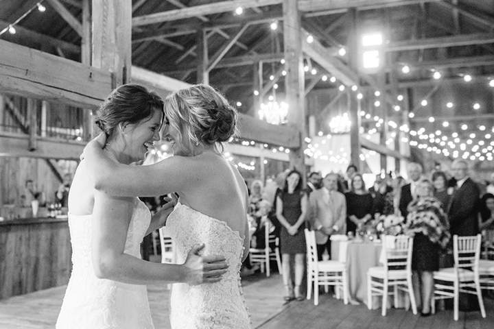 Gillian Apps and Meghan Duggan pictured on their wedding day.