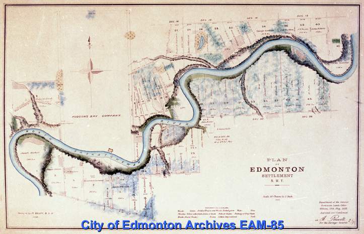 Map of coal mines in the Edmonton area