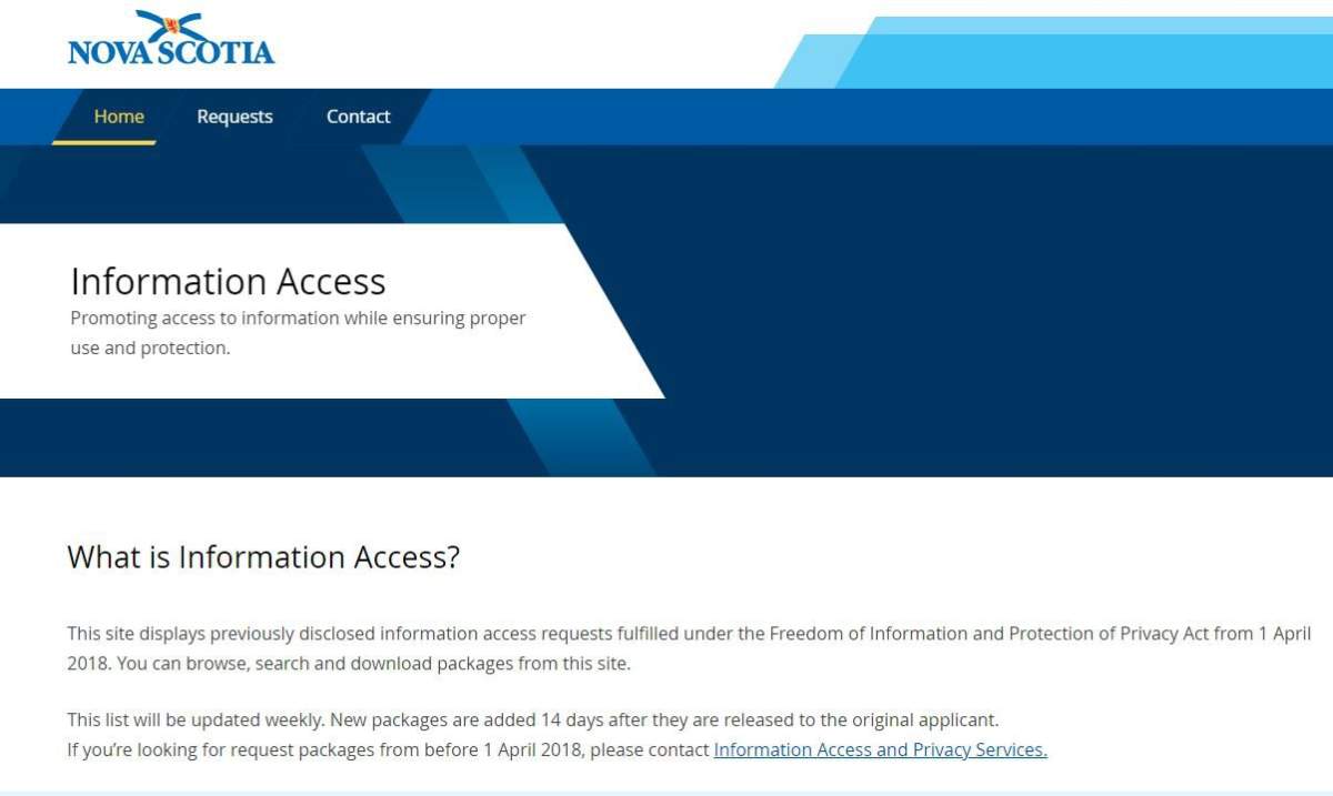 Nova Scotia's new FOIPOP website was launched on Sept. 5, 2018.