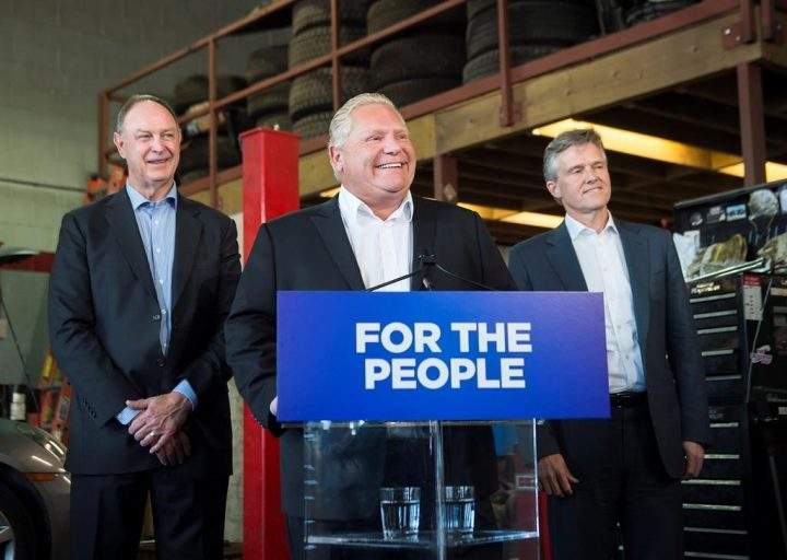 Premier Doug Ford announced the cancellation of the Ontario Drive Clean program in Toronto, on Friday, Sept. 28, 2018. THE CANADIAN PRESS/Nathan Denette