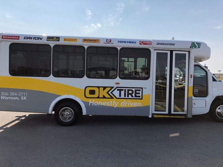 OK Tire owner Darwin Davis parked his bus on Tuesday night on the side of the highway for some advertising, but the next morning the bus had gone missing from where he parked it.