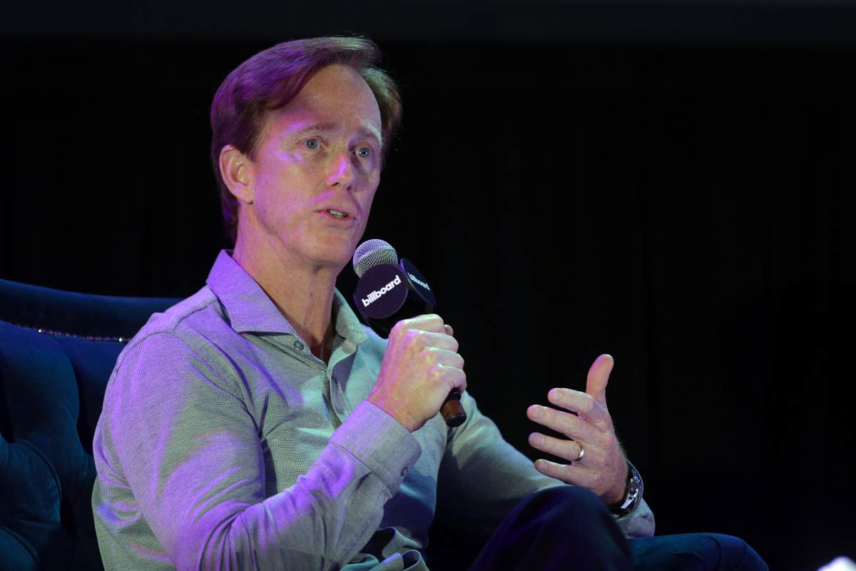 Roger Lynch, CEO of Pandora speaks during the Streaming for the Latin Fan conference as part of the Billboard Latin Music Week, on April 25, 2018.