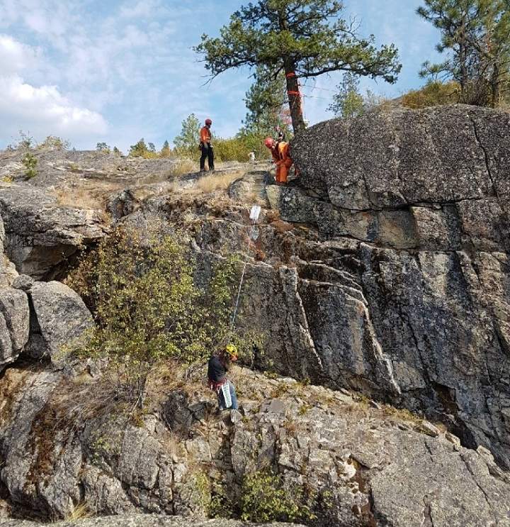 It took seven hours to rescue a Kelowna woman who fell into a cave near Penticton.