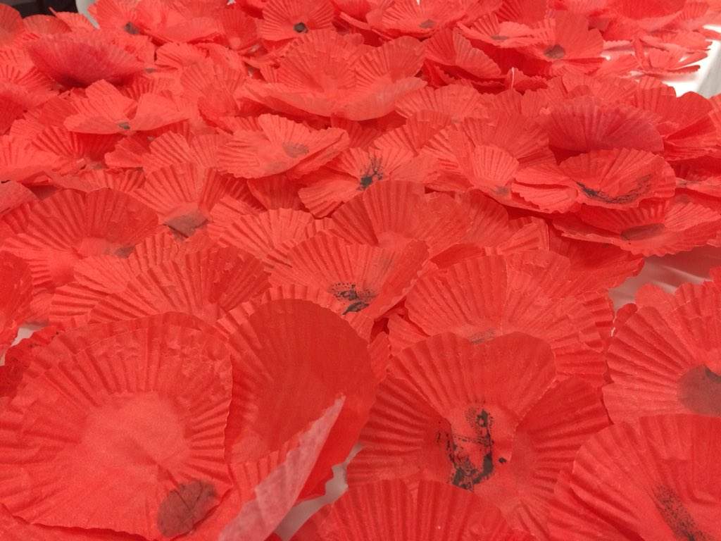 Hundreds of paper poppies are ready to be incorporated into the Grand Theatre’s production The Wars.