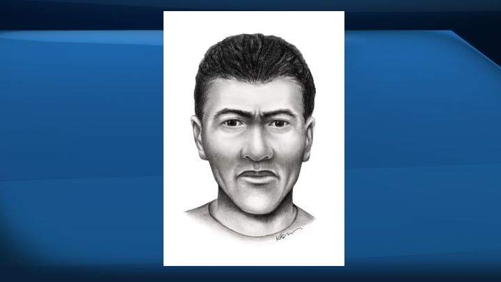 The suspect in an Aug. 3, 2018 attack at an Edmonton grocery store is described as being about five-foot-ten with a slim build. He was reportedly wearing a white T-shirt and grey pants at the time of the attack.