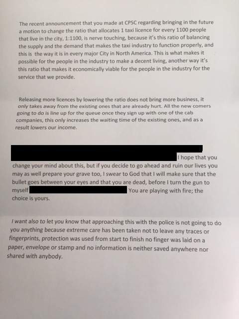Ridley says she received the letter in May of 2018.