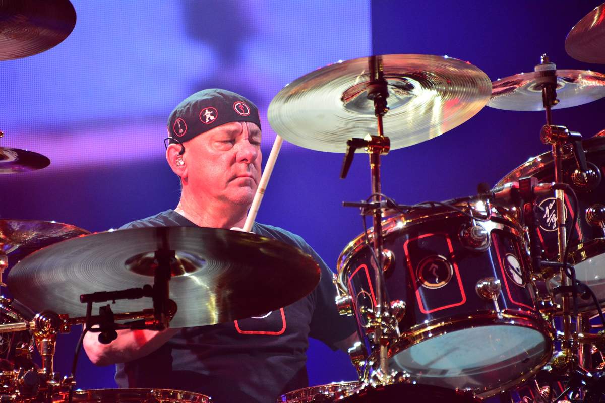 Drummer Neil Peart of Rush at the Prudential Center on June 27, 2015 in Newark, NJ.