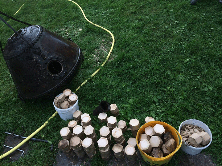 Normunds documents the dismantling of found sea mine.