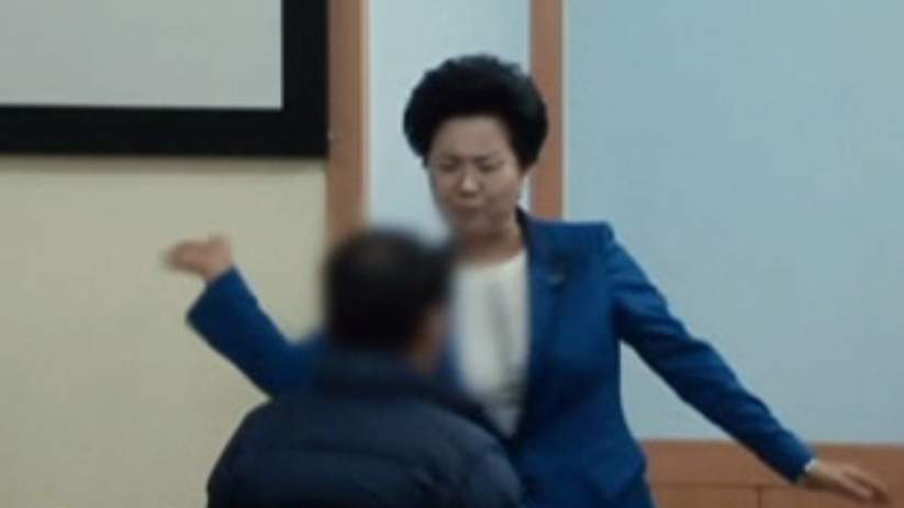 Pastor Ok-Joo Shin is shown at a Grace Road Church service in this image captured from video.
