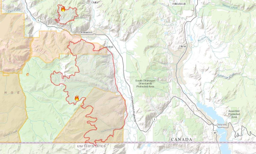 The Snowy Mountain Wildfire has burned more than 17,000 hectares of land in the Similkameen.