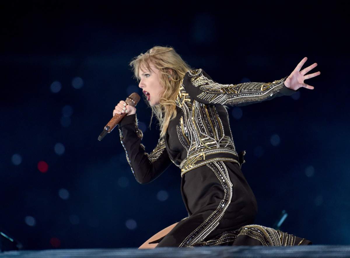 Taylor Swift during the 2018 Reputation Stadium Tour. Swift became one of the first artists to get involved in the Verified Fan service provided by Ticketmaster