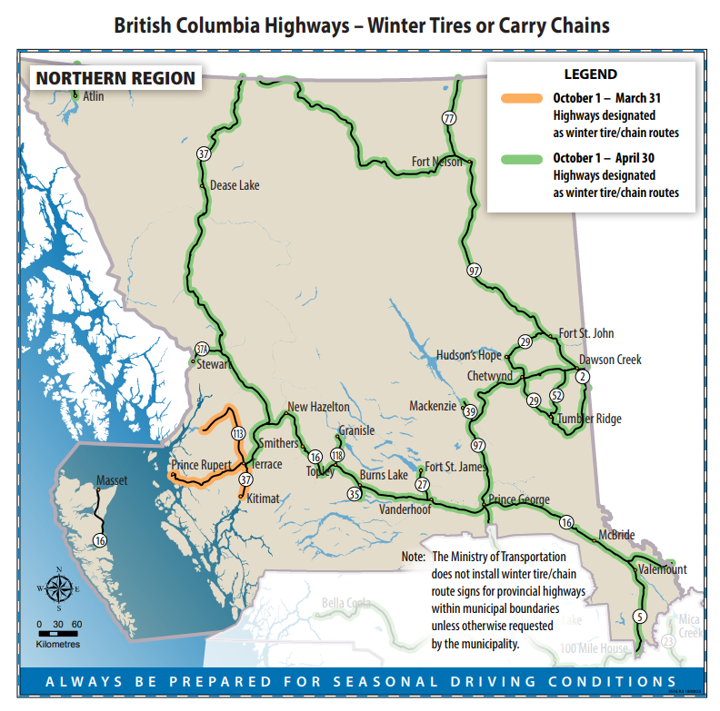 Winter tires mandatory on most B.C. highways starting Oct. 1 - image