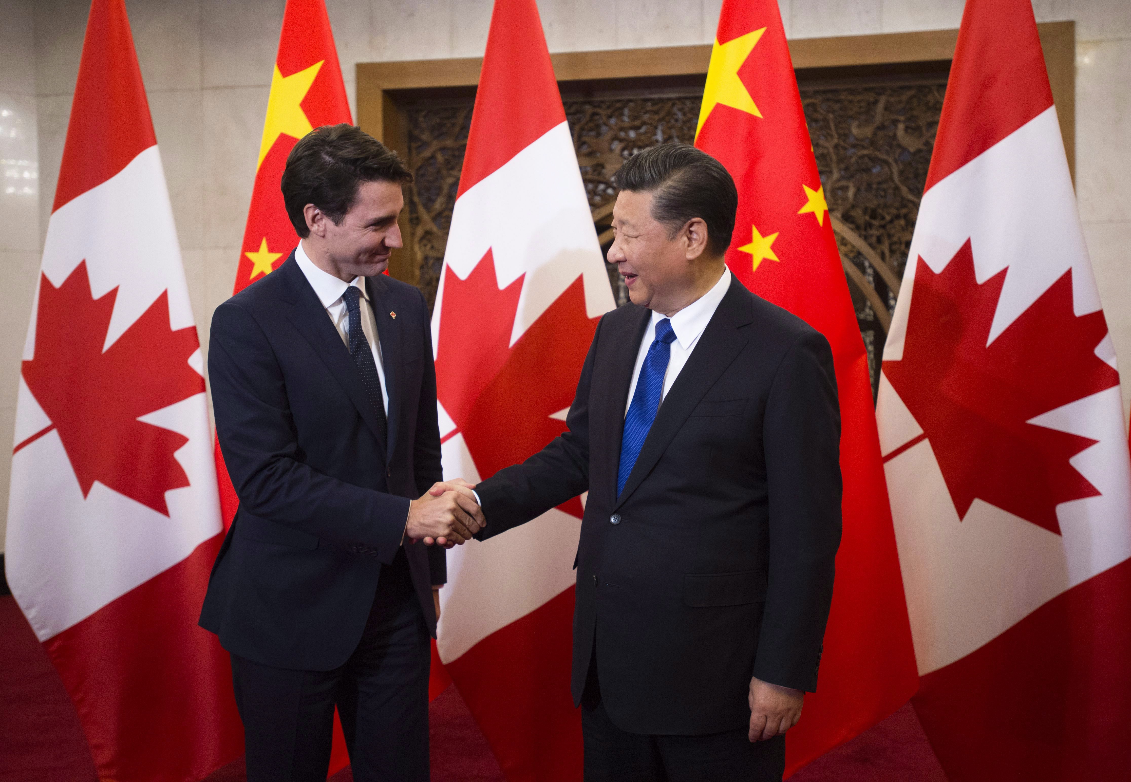 Prime Minister Justin Trudeau meets Chinese President Xi Jinping at the Diaoyutai State Guesthouse in Beijing, China on Tuesday, Dec. 5, 2017.  THE CANADIAN PRESS/Sean Kilpatrick.