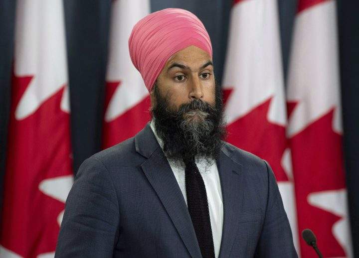 NDP Leader Jagmeet Singh speaks with the media during a news conference in Ottawa, Thursday Aug. 30, 2018. 