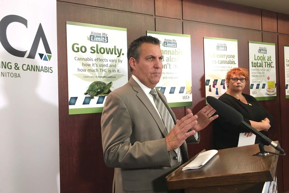 Manitoba Justice Minister Cliff Cullen speaks during a press conference in Winnipeg on October 15, 2018.