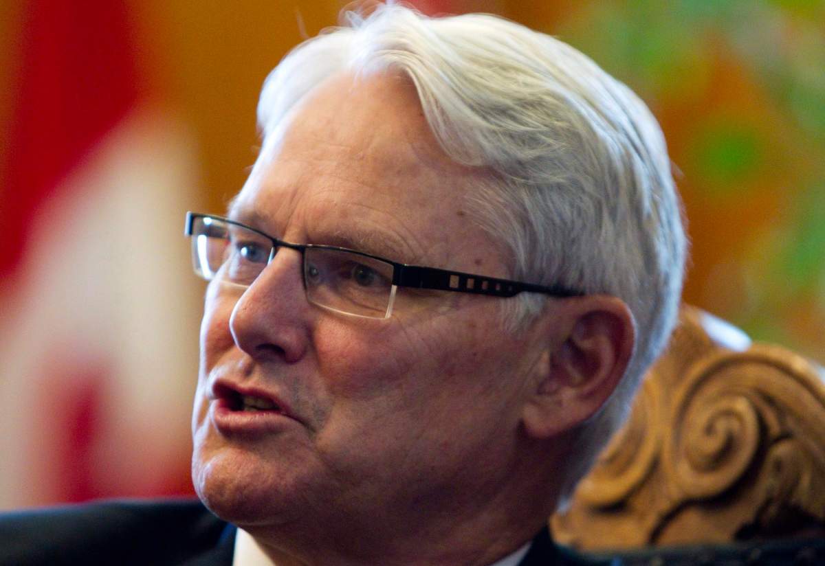 B.C. Premier Gordon Campbell speaks during a interview in his office in Victoria on February 14, 2011. The Manitoba government has hired former British Columbia premier Gordon Campbell to review two major hydro projects that have added billions of dollars to the provincial debt. Campbell will look at whether the Keeyask Generating Station and Bipole Three transmission line -- projects built under the former NDP government -- were built based on sound economics. 