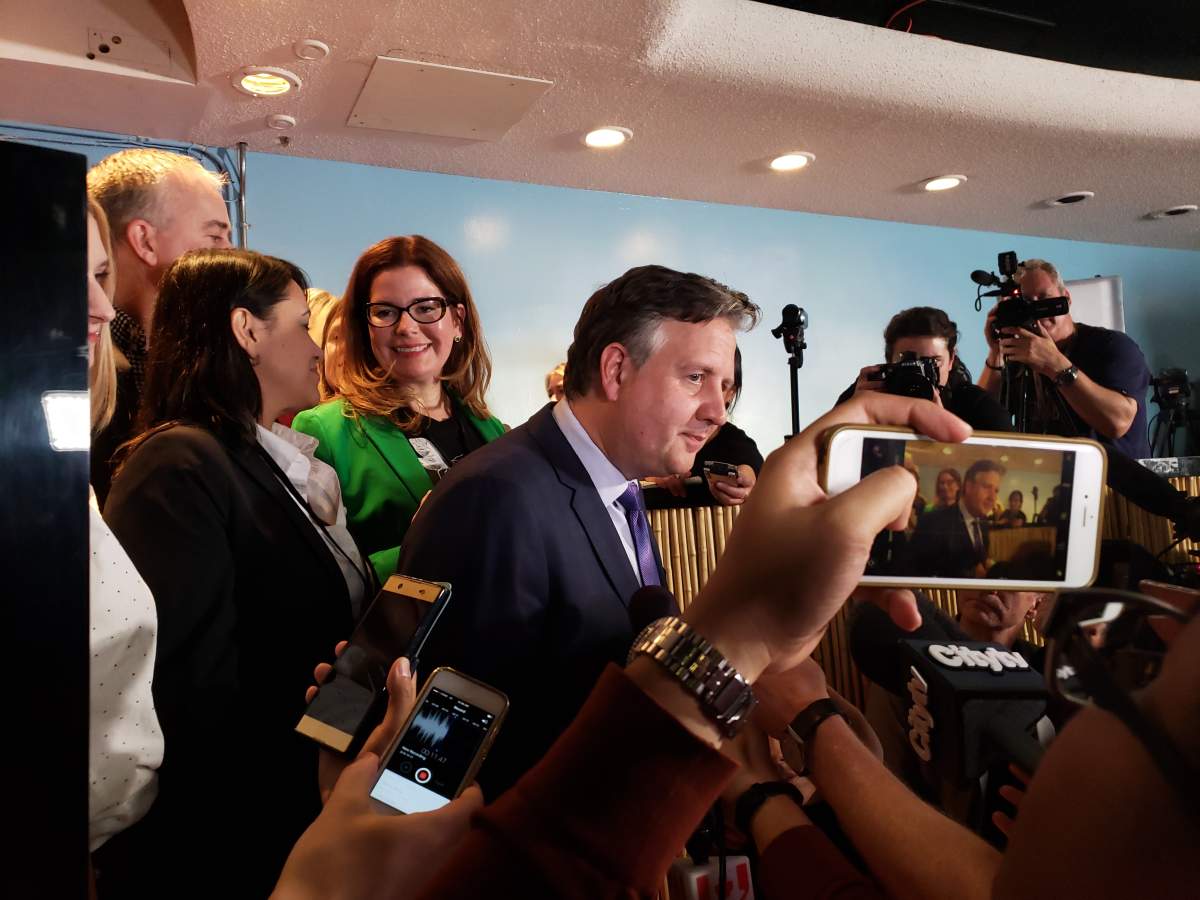 Kennedy Stewart greets supporters after being elected mayor of Vancouver.