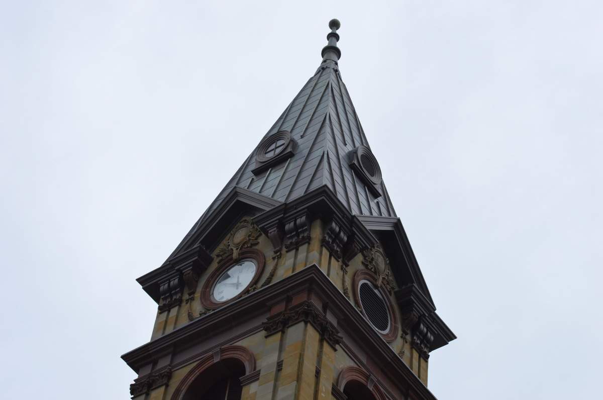 The clock tower of Halifax City Hall is pictured on Oct. 3, 2018.