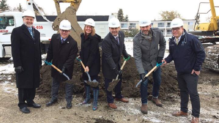 The government of Alberta, City of Edmonton and Capital Region Housing break ground at the future Londonderry community housing site. 