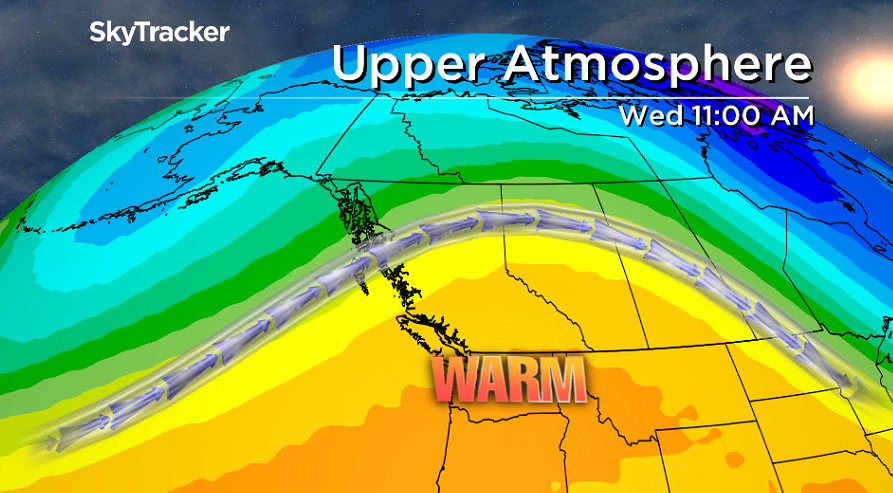 An upper ridge of high pressure continues to keep the Okanagan in the heat all week.