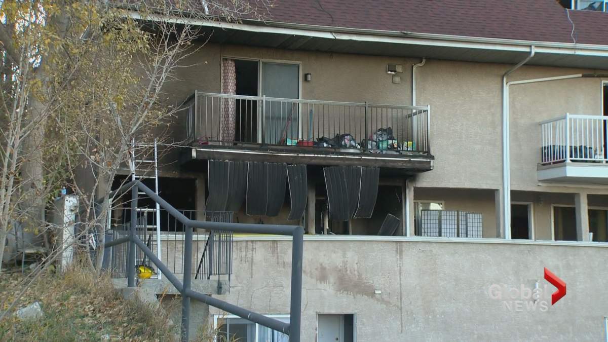At least two units were damaged by fire in a blaze in an apartment building in north Calgary on Wednesday, Oct. 17. 