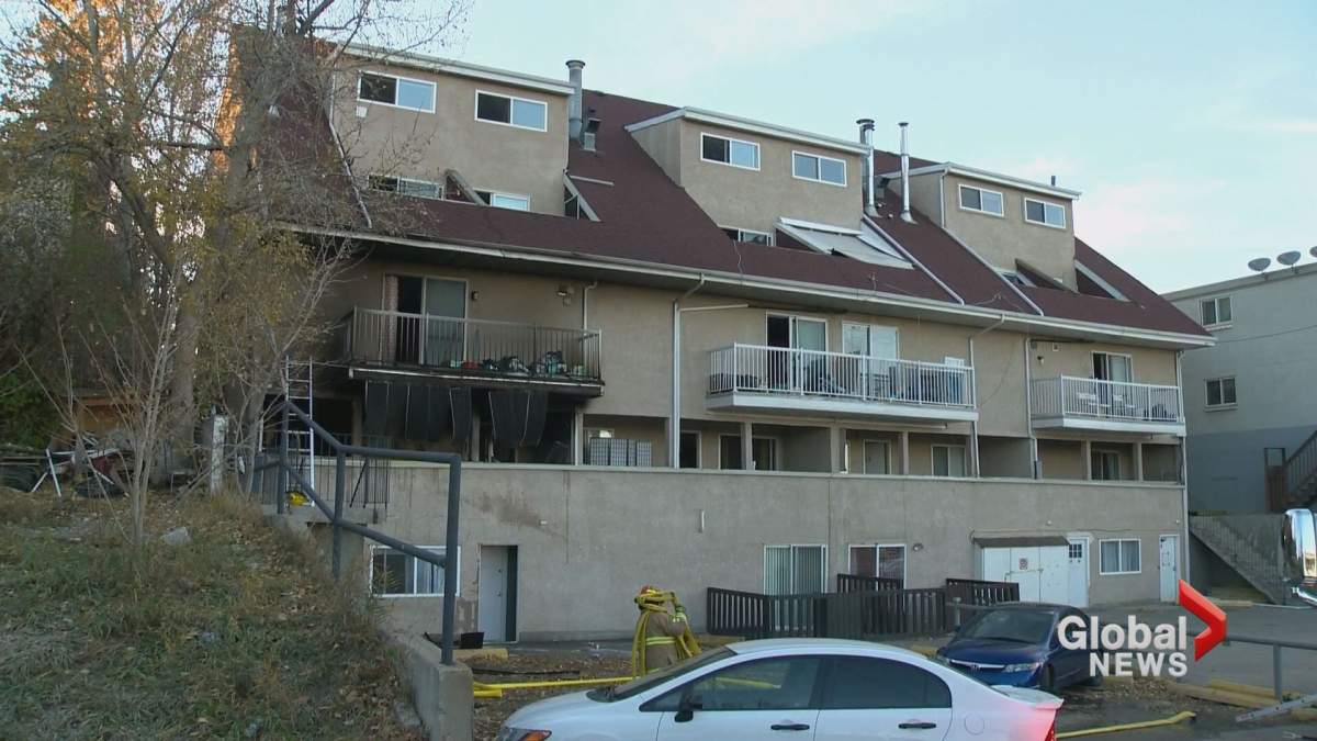 At least two units were damaged by fire in a blaze in an apartment building in north Calgary on Wednesday, Oct. 17.