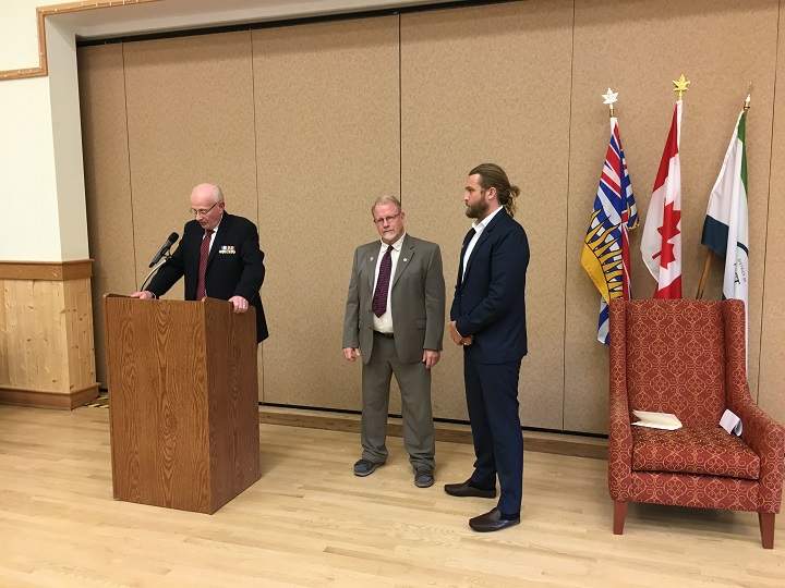 Erik Brown of Langley, right, was one of several B.C. residents who received bravery awards in West Kelowna on Friday.