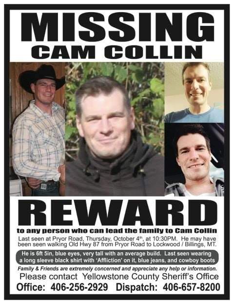An Airdrie family is offering a reward for any information after Cameron Collin went missing in Montana on Oct. 4.