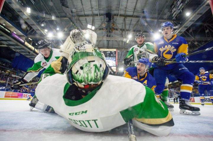 Down 3-2 heading into the third period, the Blades could only watch as the Prince Albert Raiders scored three goals to solidify a 6-2 win.
