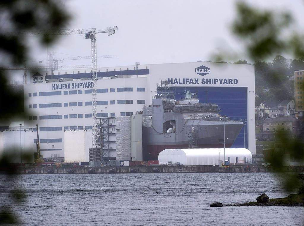 The Irving Shipbuilding facility is seen in Halifax on June 14, 2018. Shipbuilders at Halifax's Irving Shipyard have launched a campaign to keep shipbuilding work in Nova Scotia, as concerns mount over the possibility of repair work on Halifax-class navy ships being transferred to the Davie Shipyard in Quebec. THE CANADIAN PRESS/Andrew Vaughan.