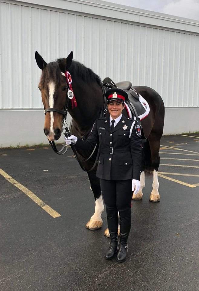 Kingston Police Constable, Sarah Groenewegen poses with Murney during the trip to the North American Police Equestrian Championships last weekend.