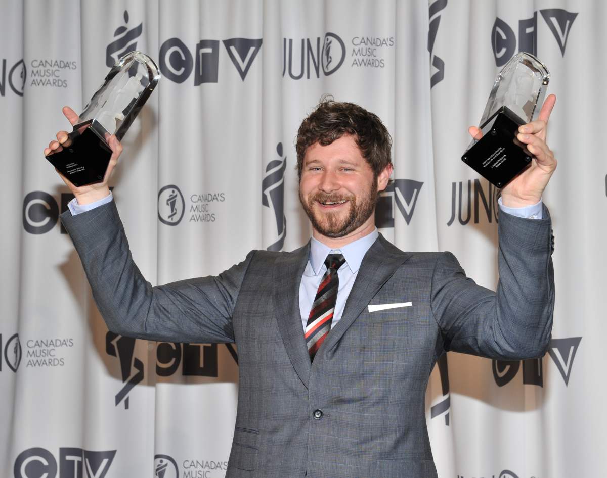 Dan Mangan during the 2012 JUNO Awards at Scotiabank Place on April 1, 2012, in Ottawa, Ont.