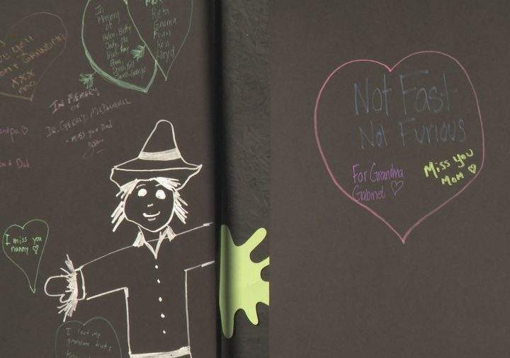 The 28th annual Investors Group Alzheimer Walk and Run was held Sunday in Calgary. People had the opportunity to write messages about loved ones lost to the disease.