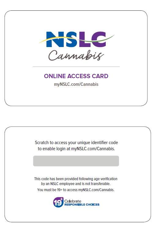 A photo that the NSLC shared on its official Twitter account of its access code cards