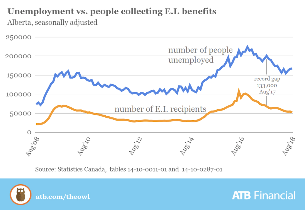 Number of unemployed Albertans living without EI benefits remains high: report - image