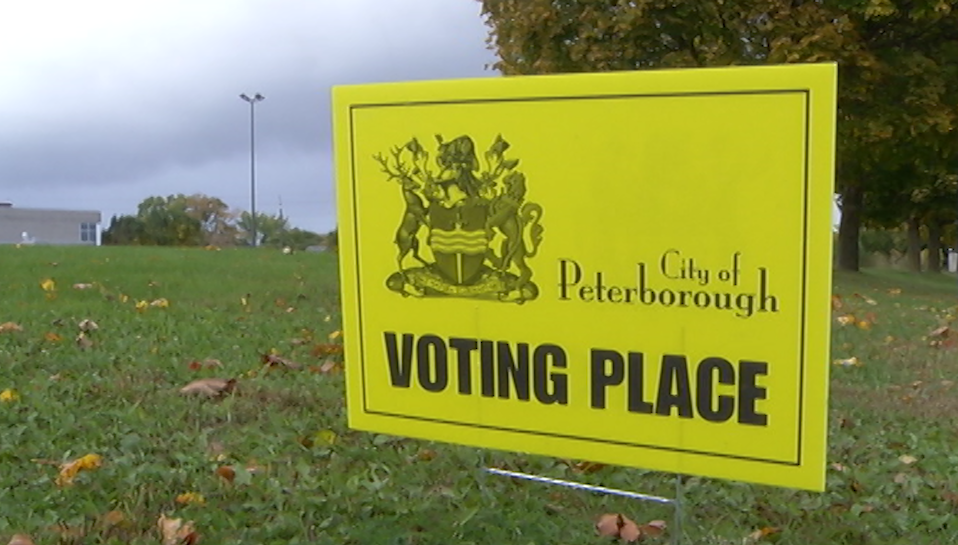 Peterborough police say candidates' election signs were reported stolen in the area of Lansdowne Street and Monaghan Road.