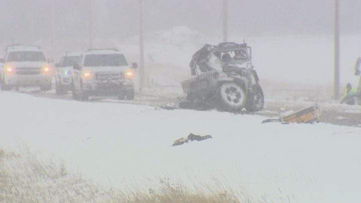 A man has died following a crash east of Airdrie on Tuesday, RCMP said.