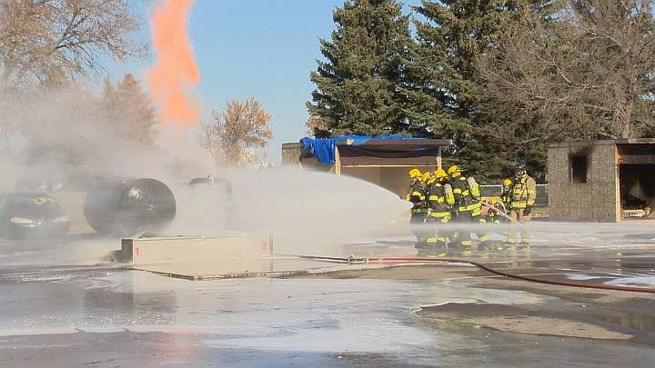 Fire recruit training in Lethbridge.