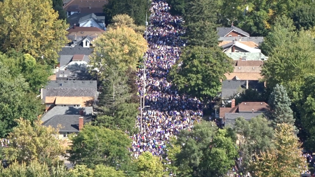 Police footage of the Broughdale Avenue area at around 1:46 p.m. on Saturday, Sept. 29, 2018, during FOCO celebrations.
