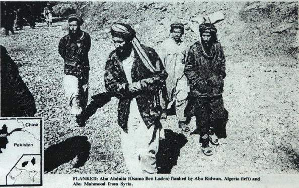 Osama bin Laden and associates are seen in Afghanistan in this photo published in a May 4, 1988 Arab News article written by Jamal Khashoggi.