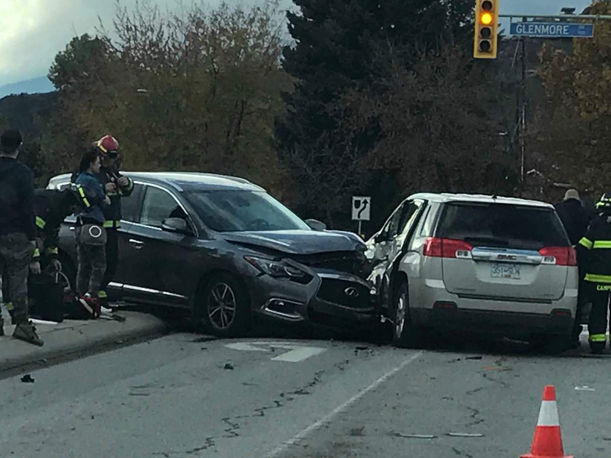 Alleged drunk driver blows three times the legal limit after multiple vehicle crash in Kelowna - image