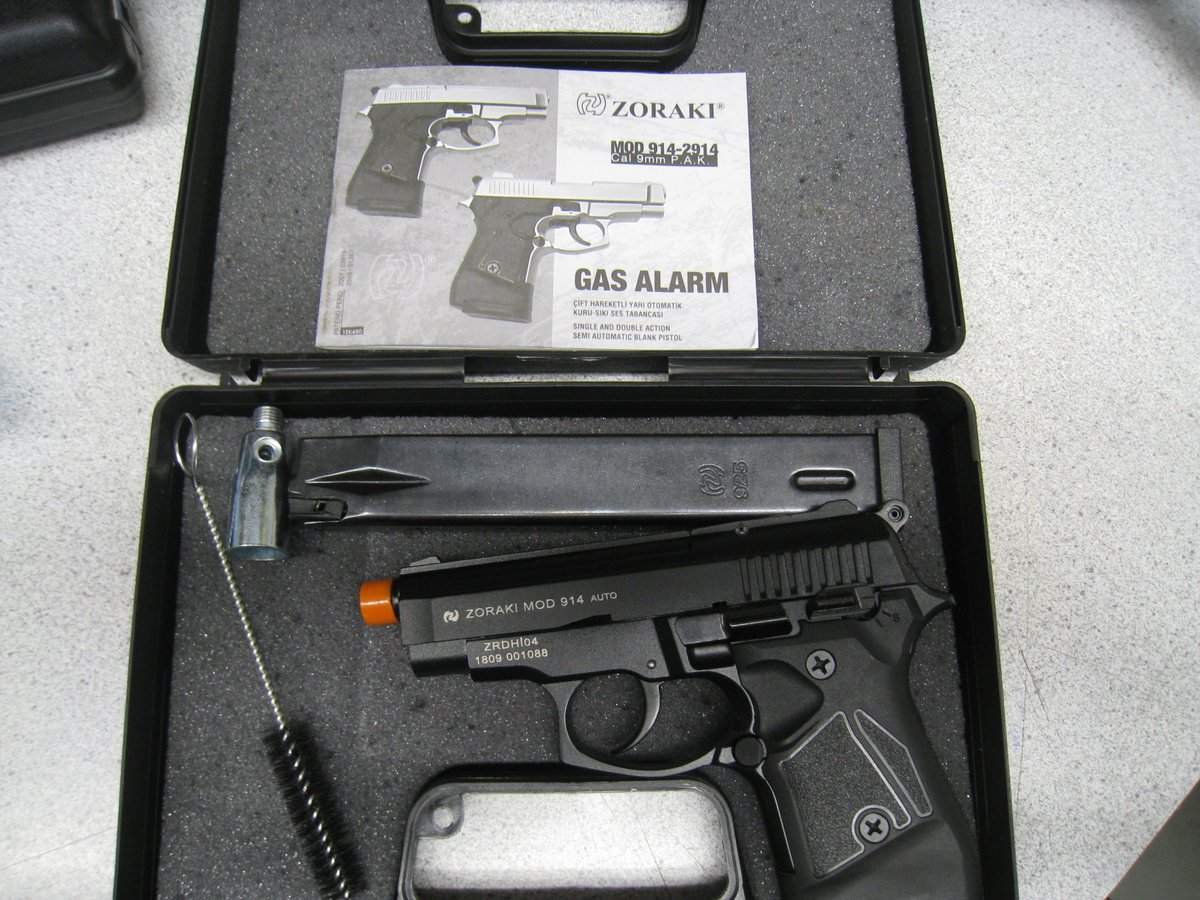 Police and border service agents intercepted a package they say contained two guns. The package was addressed to a Kingston man.
