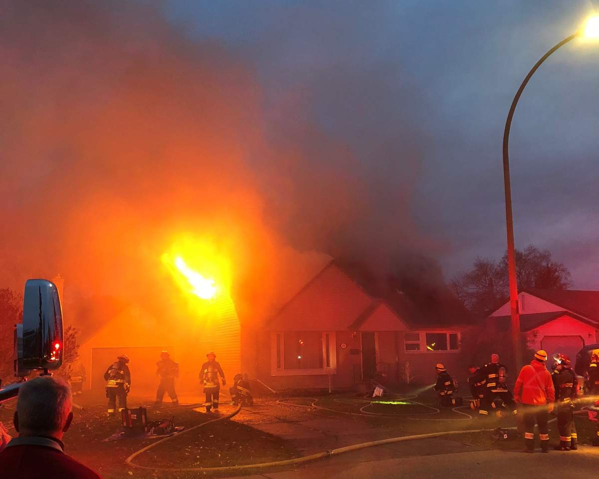 A house fire on McLaughlin Ave.