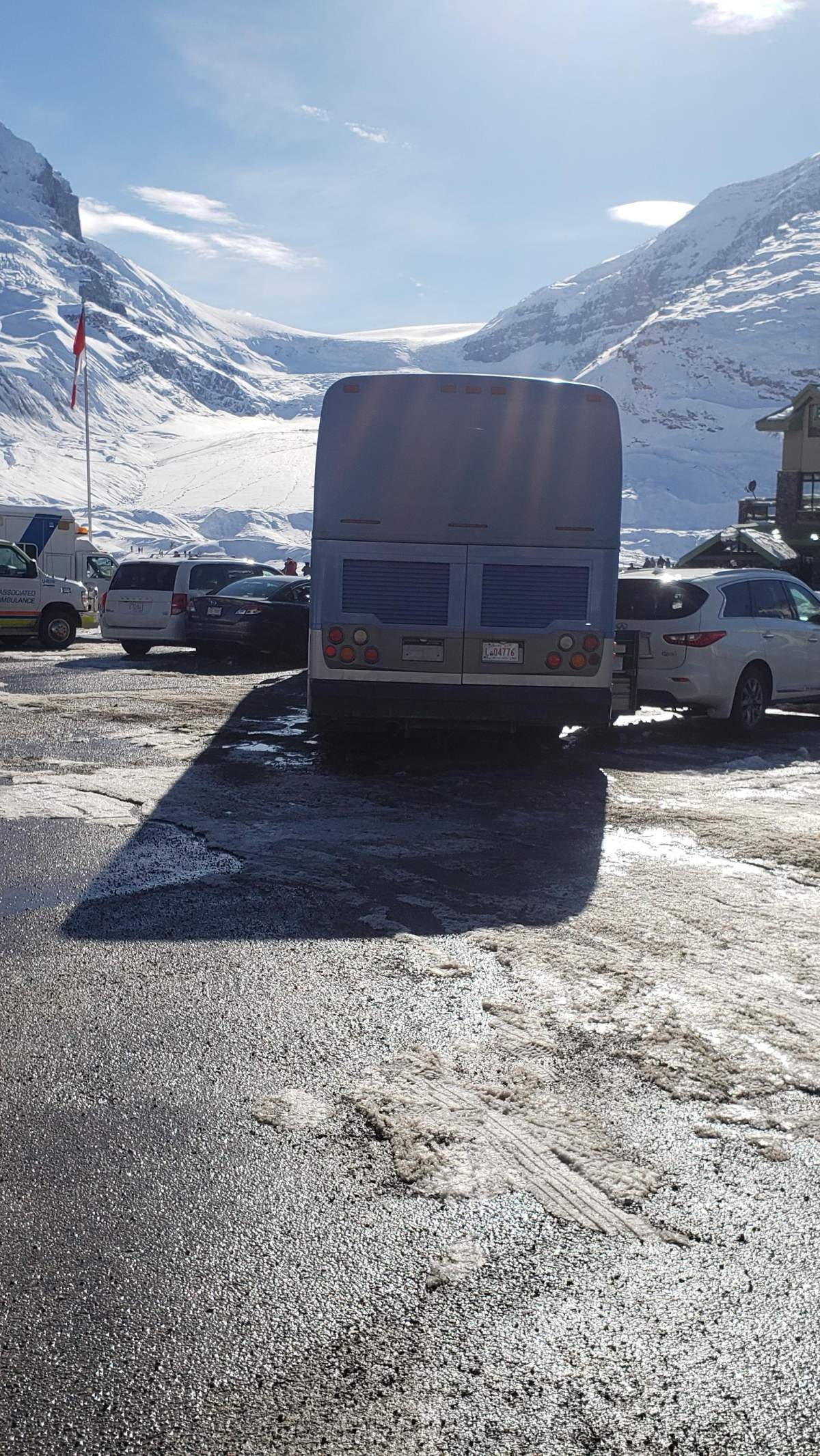 A woman was killed by her tour bus in a parking lot on the Icefields Parkway on Thursday, Oct. 4.