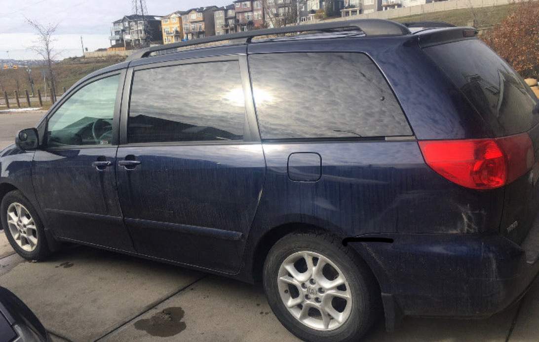 A van similar to this blue Toyota Sienna was stolen from a family in northwest Calgary on Oct. 17.