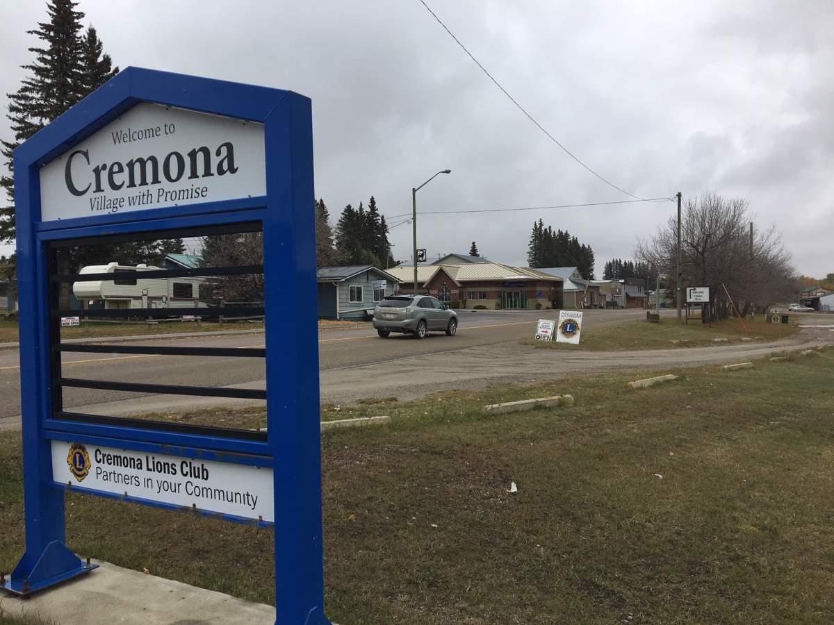 Railway Avenue in the Village of Cremona. Three years ago, a cannabis grower opened a facility just outside of town.