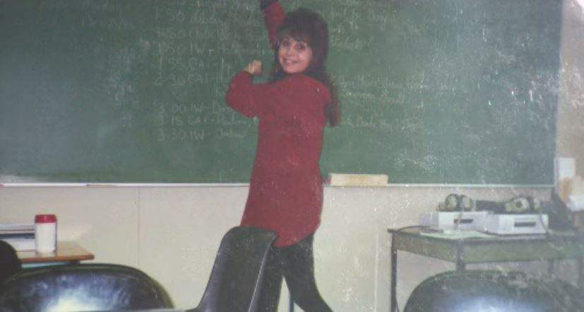 Jackie Norman in Fred Worsfold’s classroom. 