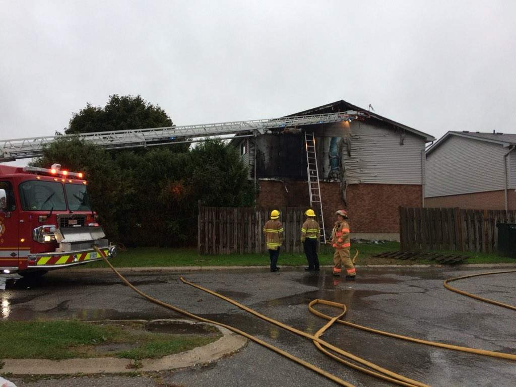 Firefighters arrived to this Jalna Boulevard townhouse around 7:20 Monday morning., to reports of a structure fire.