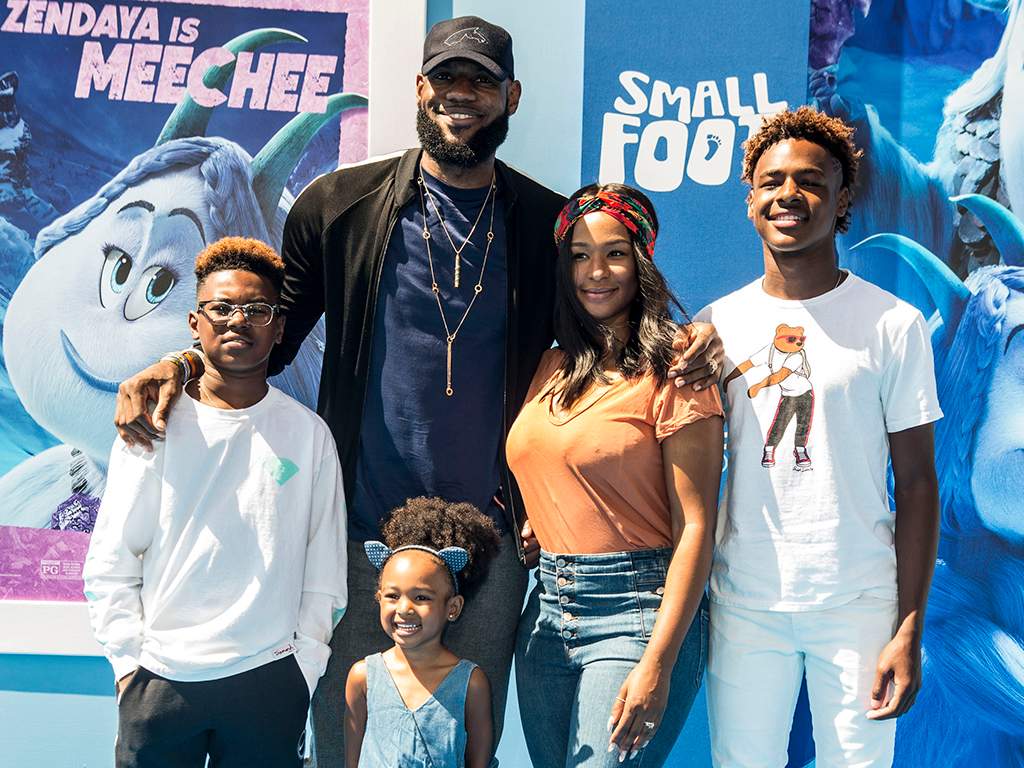 LeBron James and his family attend the premiere of "Smallfoot" on Sept. 22, 2018, in Westwood, Calif.